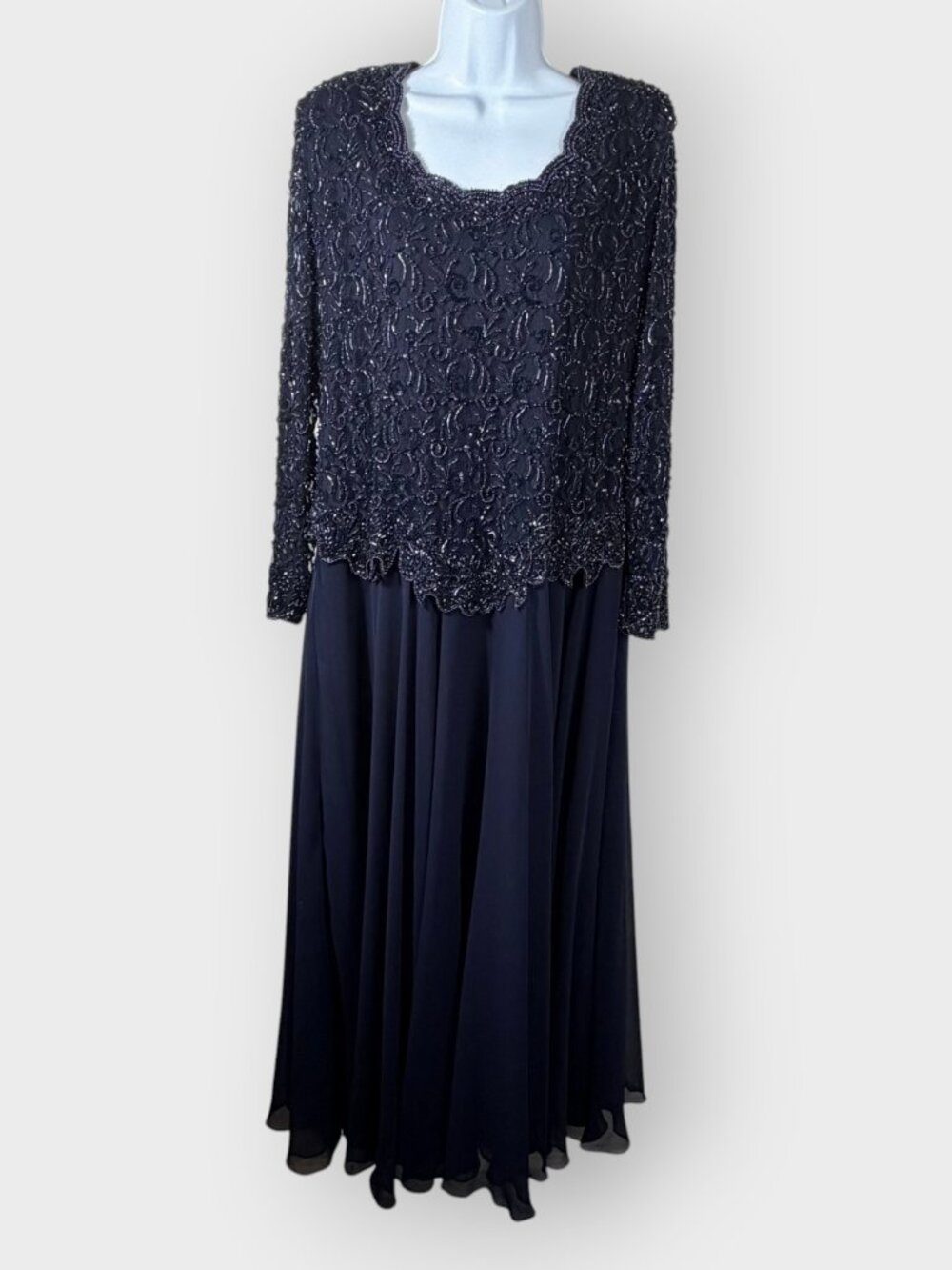 Vtg Brilliante by JA Beaded Formal Dress | 2X | Mother of Bride Holiday Party